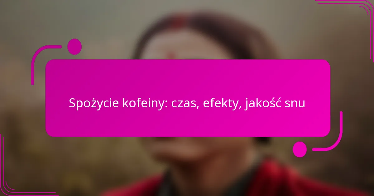 Spożycie kofeiny: czas, efekty, jakość snu