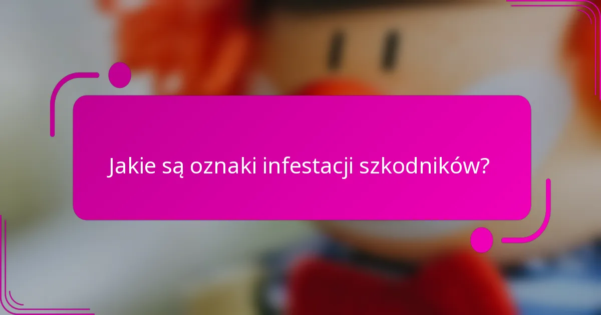 Jakie są oznaki infestacji szkodników?