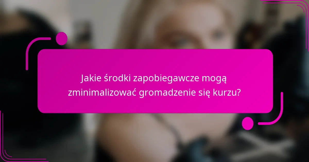 Jakie środki zapobiegawcze mogą zminimalizować gromadzenie się kurzu?